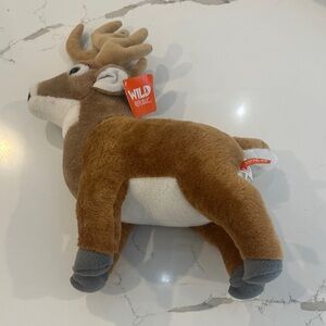Wild Republic Cuddlekins White Tail Deer Buck Antlers Brown Plush Toy 12” NWT